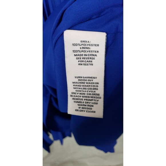 Nanette Lepore Dress Pleated Sleeveless 6 Smocked Waist Midi Royal Blue Lined - Picture 7 of 8